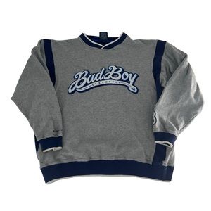 Vintage Bad Boy Athletics Sweatshirt Mens XL Grey Y2K Hip Hop Embroidered‎ Crew